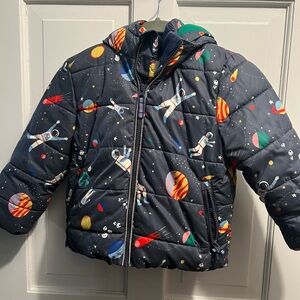 Boden kids Space-Themed Puffer winter Jacket size 2/3